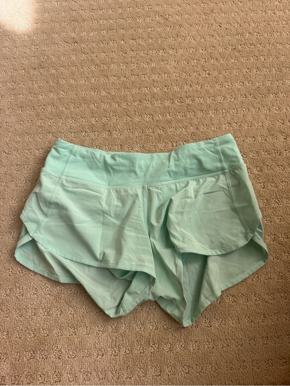 lululemon athletica Speed Up Mint Green Running Shorts with Built-In Liner